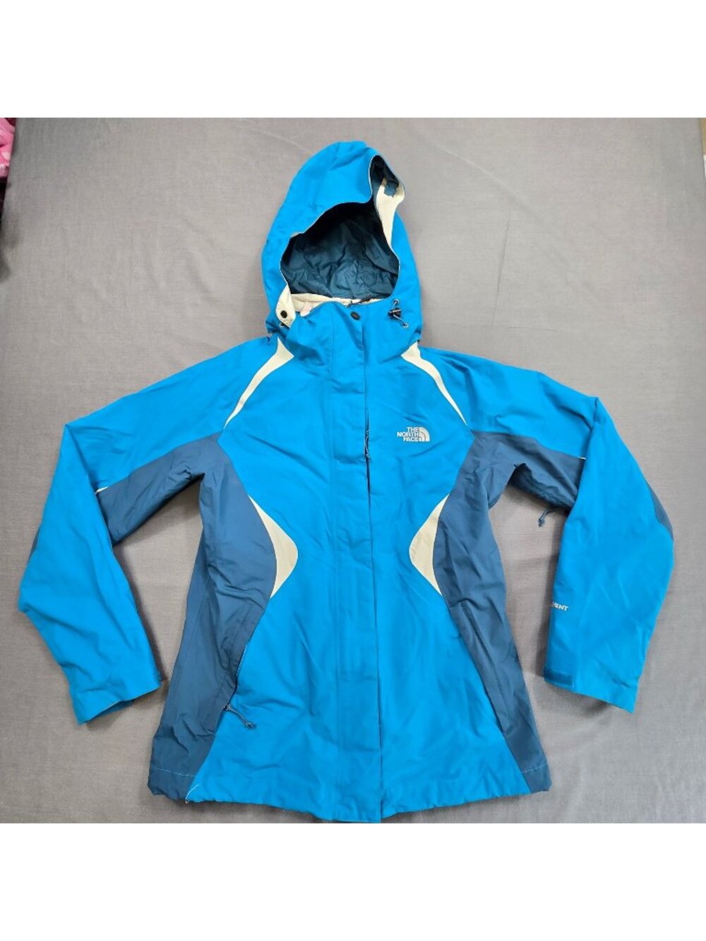The North Face Womens Small Waterproof Insulated HyVent Hooded Blue Jacket